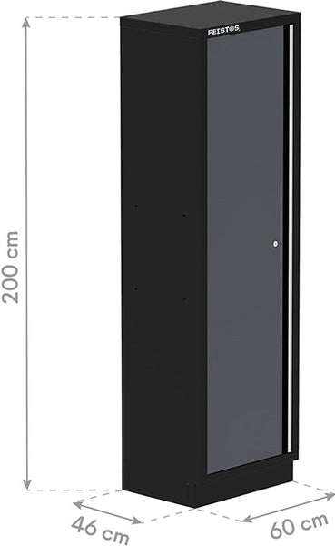 Feistos Gereedschapskast Apollo Solo- 46x60x200 cm - Zwart/Grijs