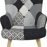 Patchwork Fauteuil met Armleuning Helsinki - Comfortabel - Zwart