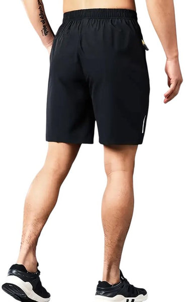 SparkNine Apex fitnesshort - sportbroek - met ritszakken - 152-158 - zwart - functioneel - sneldrogend & ademend - elastische band met trekkoord
