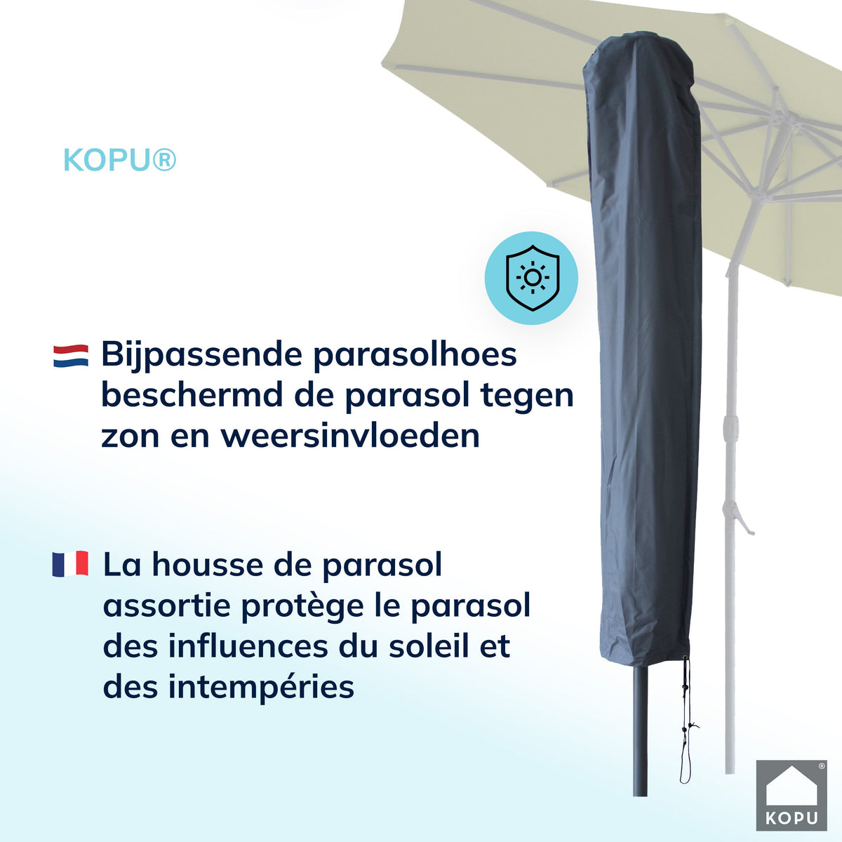 Kopu® Valencia Parasol Rond 300 cm met Beschermhoes - Olijfgroen