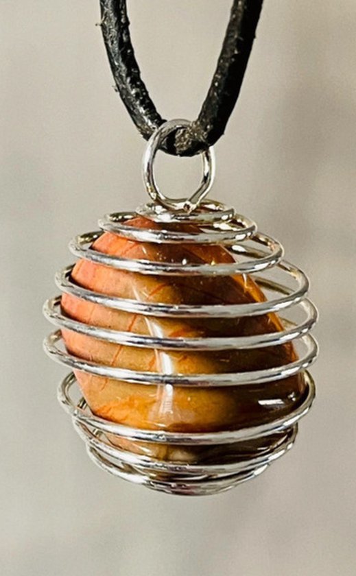 Sasemy - Jaspis met Korf - Sieraden - Edelsteen - Edelsteen Ketting - Ketting - Edelsteen Hanger Verjaardag - Cadeau - Moederdag cadeau - Vaderdag cadeau