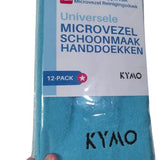 Kymo Blauwe Microvezeldoekjes - 12 Stuks 30 x 30 cm - Wasbaar - Schoonmaakdoekjes - Schoonmaak Auto - Stoomreiniger - Tapijtreiniger