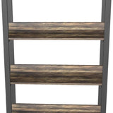 4livingz Retro Boekenkast met 4 planken 30x80x144 cm - Bruin/Zwart