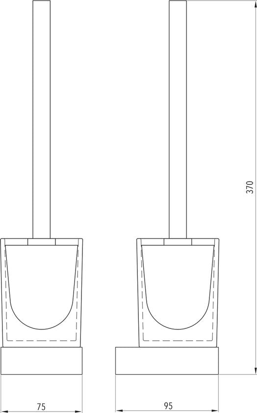 Luzzo® Piazzo Messing Toiletborstel met wand houder - chroom
