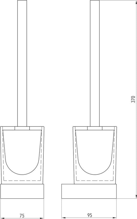 Luzzo® Piazzo Messing Toiletborstel met wand houder - chroom