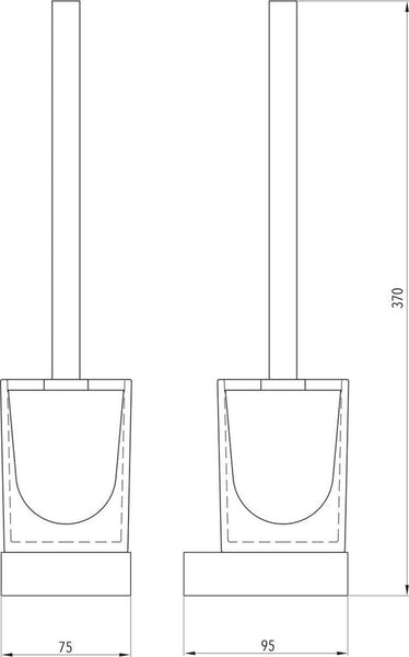 Luzzo® Piazzo Messing Toiletborstel met wand houder - chroom