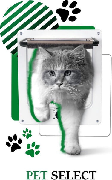 Pet Select Kattenluik met Tunnel - 4 Vergrendelingsstanden - Weerbestendig - L