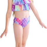 Zeemeerminstaart met bikini verkleed set Blauw, Paars en Roze