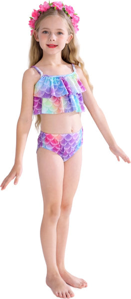 Zeemeerminstaart met bikini verkleed set Blauw, Paars en Roze met MONOVIN