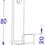 Marcellis - 3x Industriële ophang haak - jas haak - mat wit - metaal - 8cm - ook voor aan plank