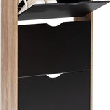 5five Schoenenkast 3 lades 60x24x118 cm voor 18 paar - bruin/zwart