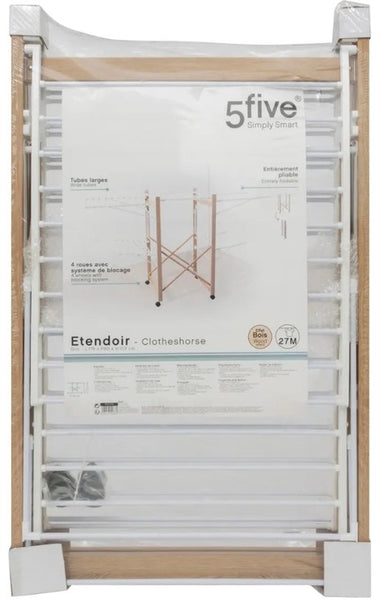 Droogrek Verrijdbaar 27 meter drooglengte Houtlook - 176x60x104 cm