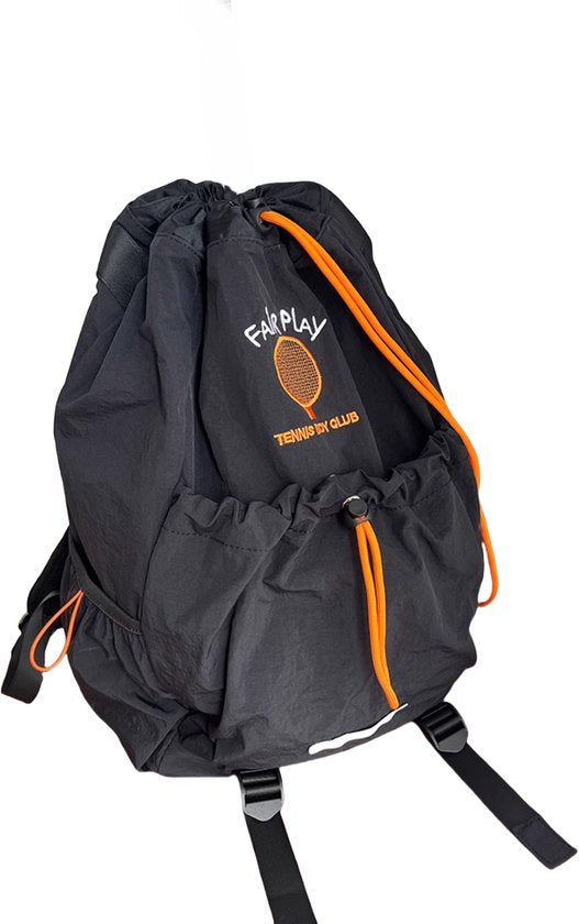 Badminton en Tennis Rugzak - Zwart – Ultralichte Sporttas met Grote Inhoud, Trekkoordsluiting en Verborgen Schoenenvak | Perfect voor Sport, School en Reizen