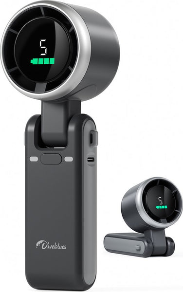 Mini Ventilator Turbo - Handventilator Oplaadbaar met 5 Standen - Draagbare Ventilator - Festival Waaier - Mini Fan - Zwart