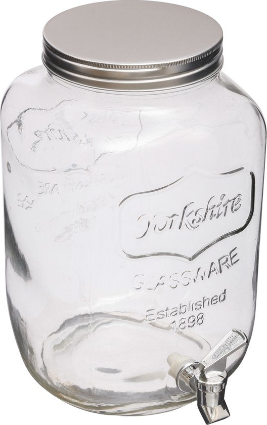 Glazen Sapkan York met tapkraan - liter - Drankkan met kraantje