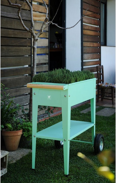 Herstera Garden® Barcelona Plantenbak Verrijdbaar - 85x50x80cm - Muntgroen