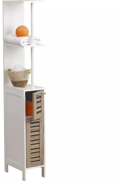 Badkamerkast Stockholm met 2 deuren en 2 legplanken 30x18x130 cm