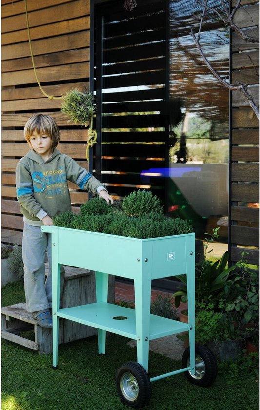 Herstera Garden® Barcelona Plantenbak Verrijdbaar - 85x50x80cm - Muntgroen