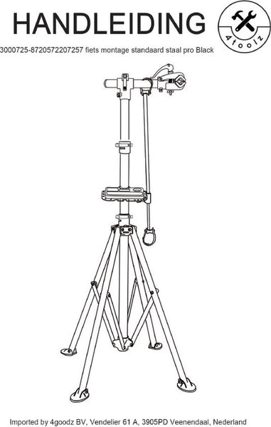4toolz stevige montagestandaard fiets 2.0 - 30kg max - roterend