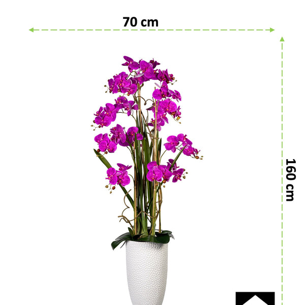 Kopu® Kunstplant Orchidee 160 cm Roze in Hoge Bloempot - Phalaenopsis