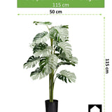 Kopu® Kunstplant Monstera Variegata Half Moon 115 cm - 16 bladeren