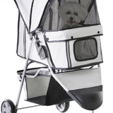 4goodz Luxe Hondenkar Hondenbuggy met Verstelbare Stuurhoogte - Grijs