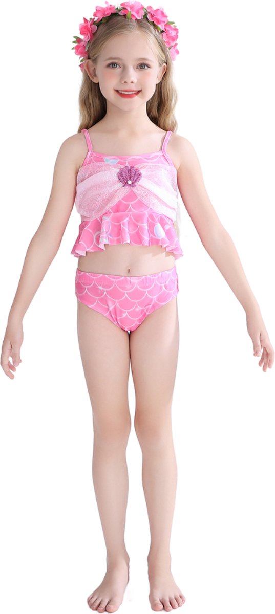 Zeemeerminstaart met bikini verkleed set Regenboog Kleuren
