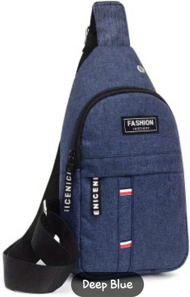 Sasemy - Borsttas Sling Bag Voor Heren - Sling Bag - 2 rits-vakken - Dames - Heren - Blauw #2 - 30 x 16 x 6 - Slingbag - Sbag - Schoudertas - Rugzak - Crossbody bag - Vaderdag Cadeau - Verjaardag Cadeau