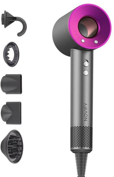 NOVIFY® Fohn - Fohnborstel - Haardroger met 5 opzetstukken - Fohn met Diffuser - 1600W - V2