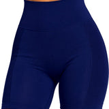 SparkNine Sculptfit sport short fitness - dames - S - blauw - hoge taille & buttlift - shapend - hoog elastisch naadloos - ademend