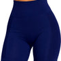 SparkNine Sculptfit sport short fitness - dames - L - blauw - hoge taille & buttlift - shapend - hoog elastisch naadloos - ademend