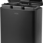 Luzzo® Pedaalemmer 51 liter - 3x17 ltr - Afvalbak Afvalscheiding - Zwart