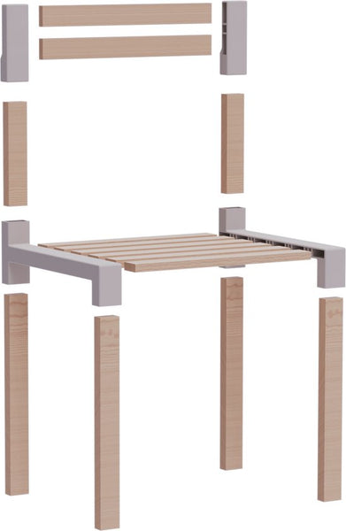Fixwood Kinder Tafel- en Stoelenset – Natuurlijk Hout & Kunststof – Duurzaam Speel- en Leermeubel – 3-delig (1 Tafel + 2 Stoelen)