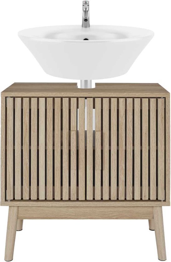 Wastafelonderkast Klaus met Uitsparing - 30x60x70 cm - Wastafelmeubel Bruin