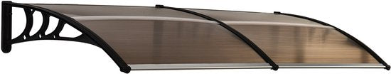 4goodz Deurluifel Afdak 75x195 cm - Overkapping polycarbonaat - Bruin