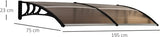 4goodz Deurluifel Afdak 75x195 cm - Overkapping polycarbonaat - Bruin