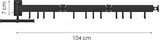 Kledingrek voor aan de Muur - Zwart - 104 cm Lang - Inklapbaar en Uitschuifbaar - Kledingrek - 180 Graden Draaibaar