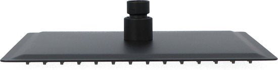 Luzzo® Regendouchekop extra Platte Hoofddouche Vierkant RVS Ø25 cm - Douchekop Zwart