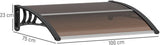 4goodz Deurluifel Afdak 80x120 cm - Overkapping polycarbonaat - Bruin