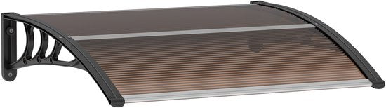 4goodz Deurluifel Afdak 80x120 cm - Overkapping polycarbonaat - Bruin