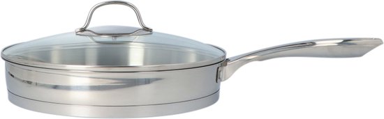4goodz Dubbelwandige RVS Hapjespan met deksel - Zilver