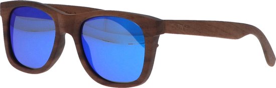 5one® zonnebril Walnut Blue hout blauwe lens 2017518