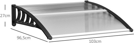 4goodz Deurluifel Afdak 96x103x27 cm met UV-, Regen- en Zonbescherming