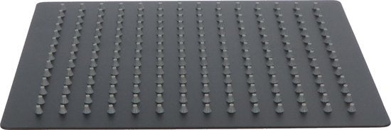 Luzzo® Regendouchekop extra Platte Hoofddouche Vierkant RVS Ø25 cm - Douchekop Zwart