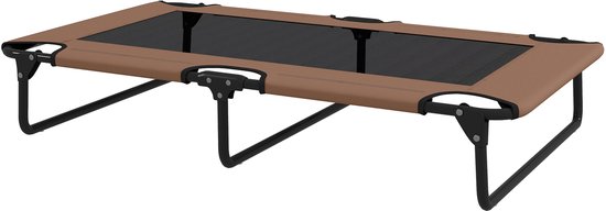 Verhoogd Hondenligbed met Ademend Net - voor Middelgrote Honden - Bruin