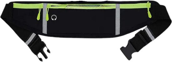 Hardloopband - Loopvest - Zwart - Sport Heupband - Hardloop Riem - Hardloopriem met Smartphone houder - Running belt