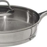 4goodz Dubbelwandige RVS Hapjespan met deksel - Zilver