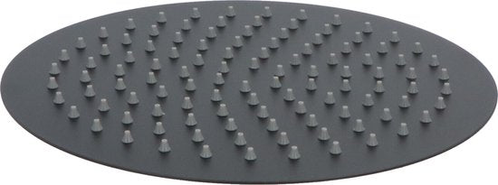 Luzzo® Regendouchekop Ø25 cm - Universele extra Platte Hoofddouche Rond RVS - Zwart