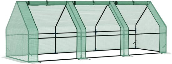4goodz Kweekkas met Raam 270x90x90 cm - foliekas van staal 01-0469