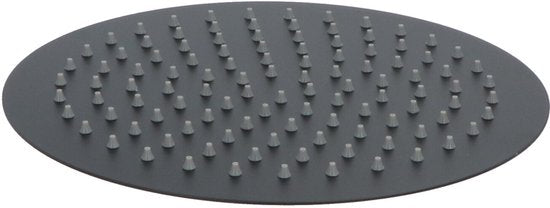 Luzzo® Regendouchekop Ø25 cm - Universele extra Platte Hoofddouche Rond RVS - Zwart